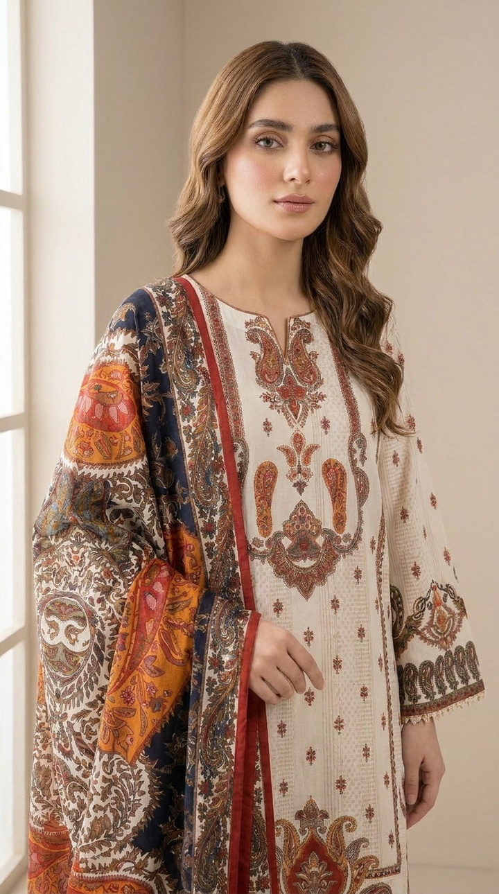 3Pc Printed Lawn Suit