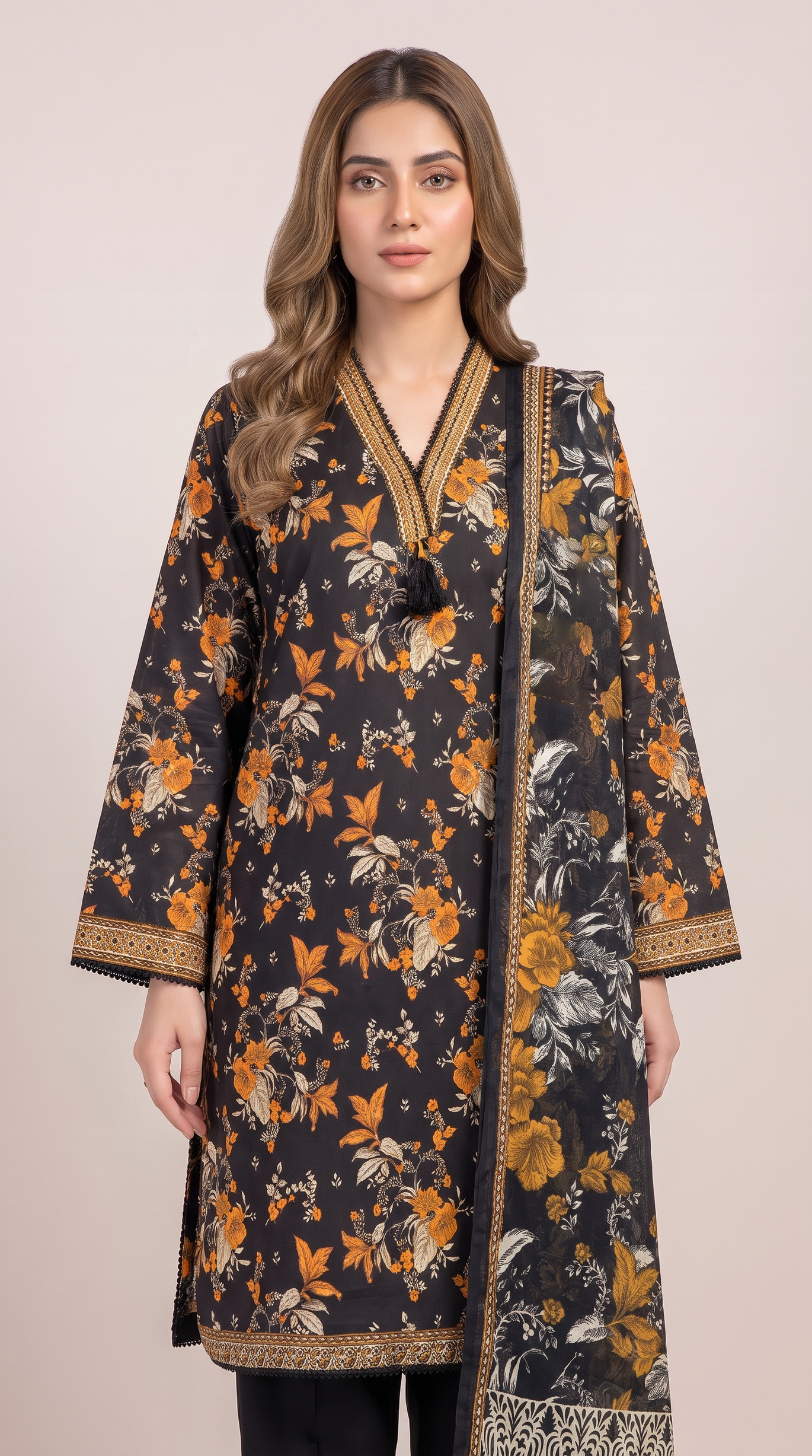 3Pc Printed Cross Hatch Suit