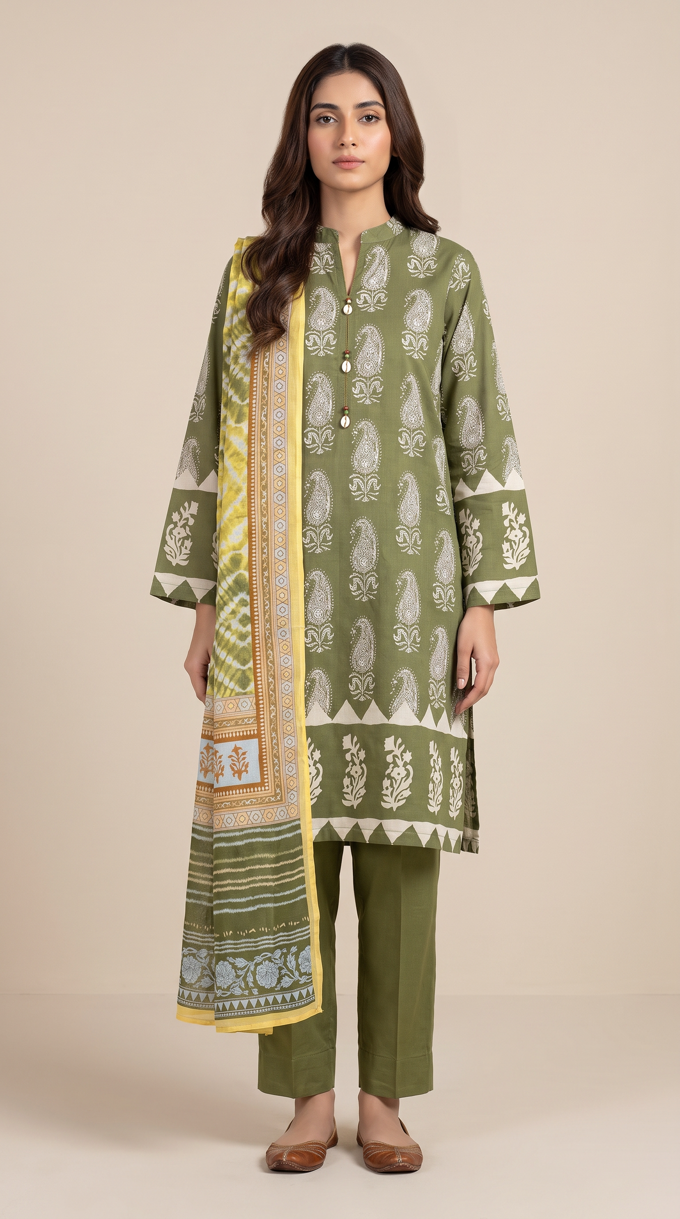 3Pc Printed Cross Hatch Suit