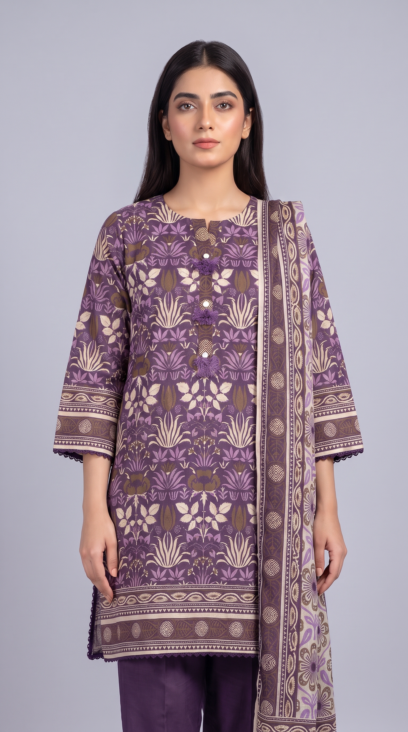 3Pc Printed Suit