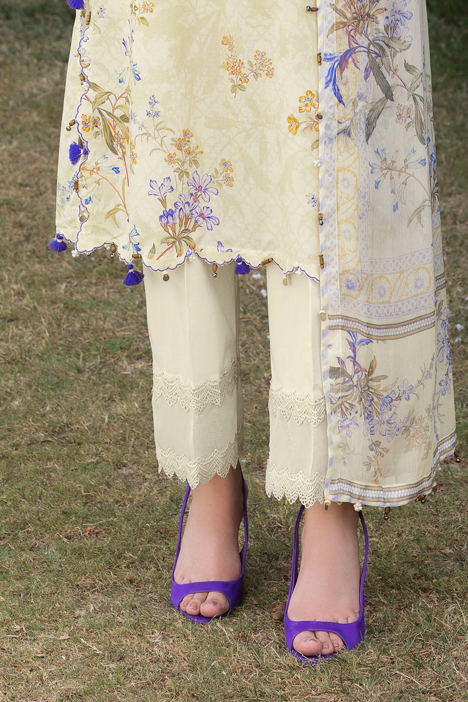 3 Piece Printed Lawn Suit with Printed Chiffon Dupatta and Embroidered Borders