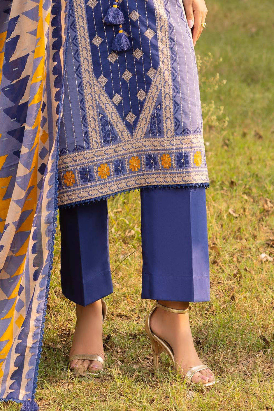 3 Piece Embroidered Printed Lawn Suit with Dupatta