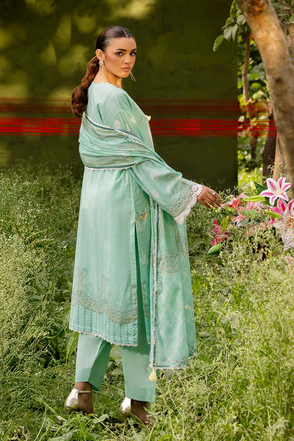 3 Piece Embroidered Printed Lawn Suit with Dupatta