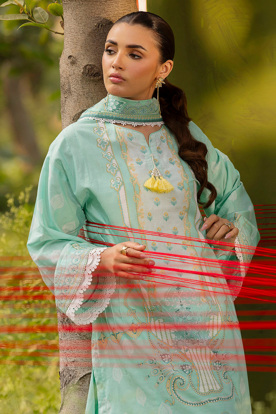 3 Piece Embroidered Printed Lawn Suit with Dupatta