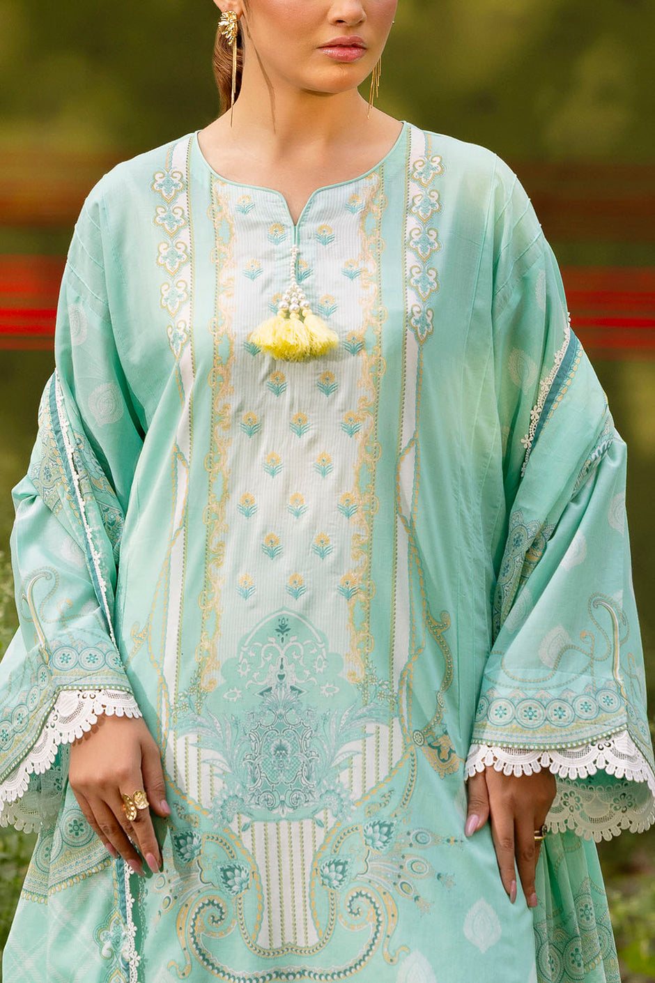 3 Piece Embroidered Printed Lawn Suit with Dupatta