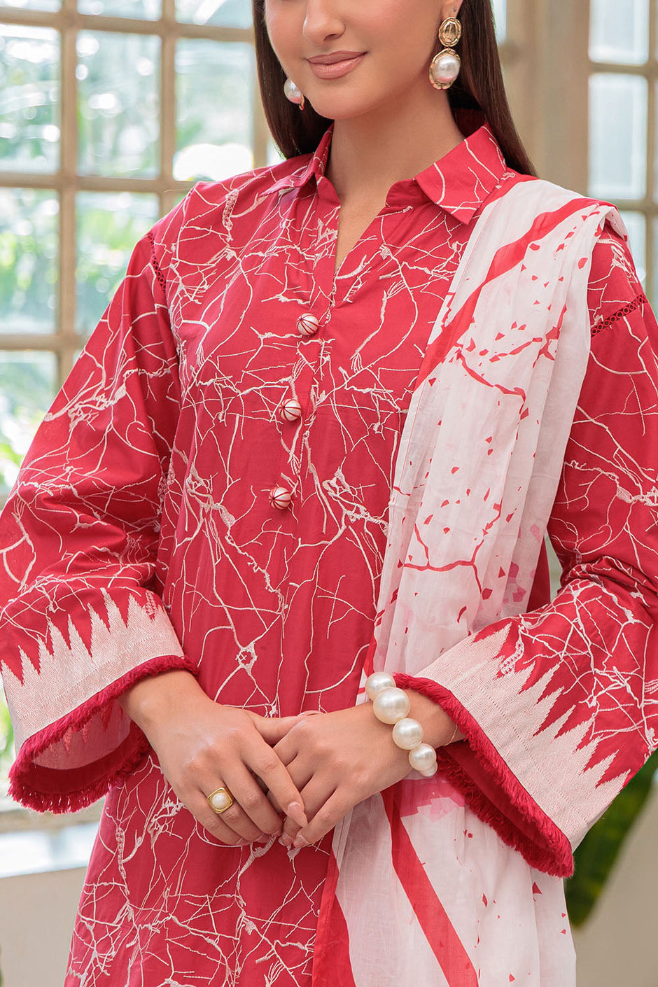 3 Piece Embroidered Lawn Suit with Dupatta