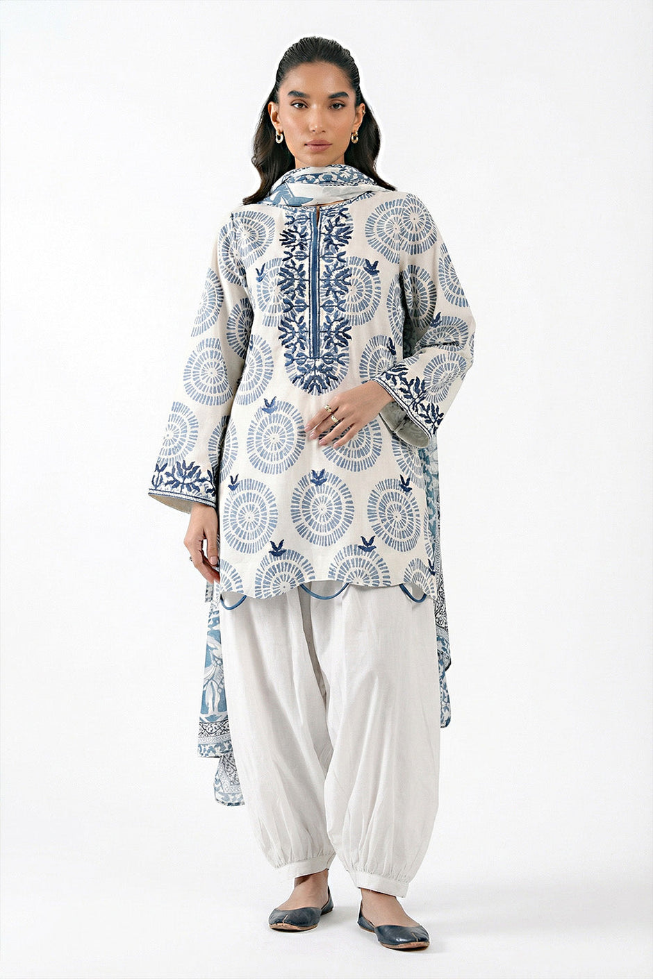 3 Piece Embroidered Printed Lawn Suit with Lawn Dupatta