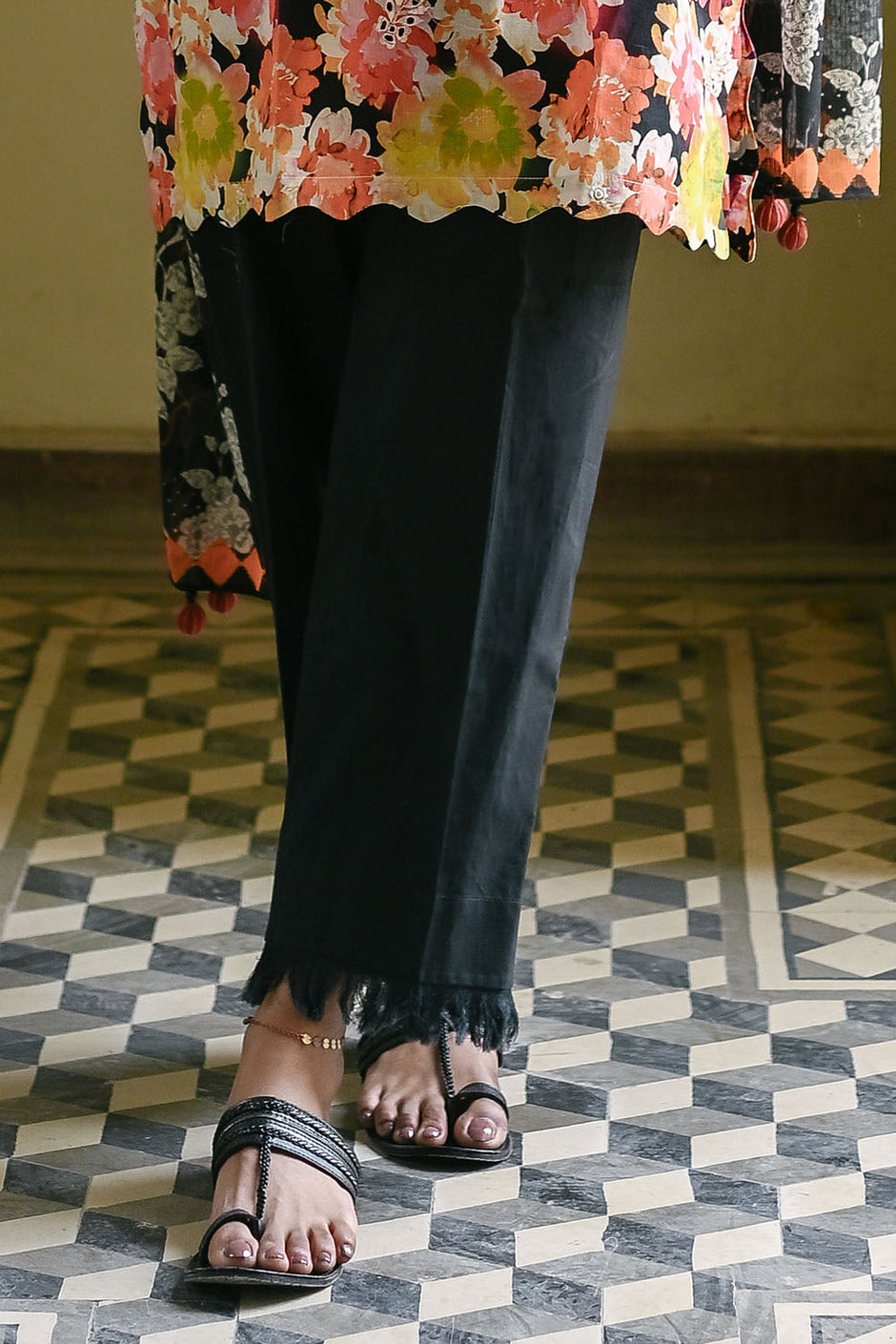 3 Piece Embroidered Printed Lawn Suit with Denting Lawn Dupatta and Neckline