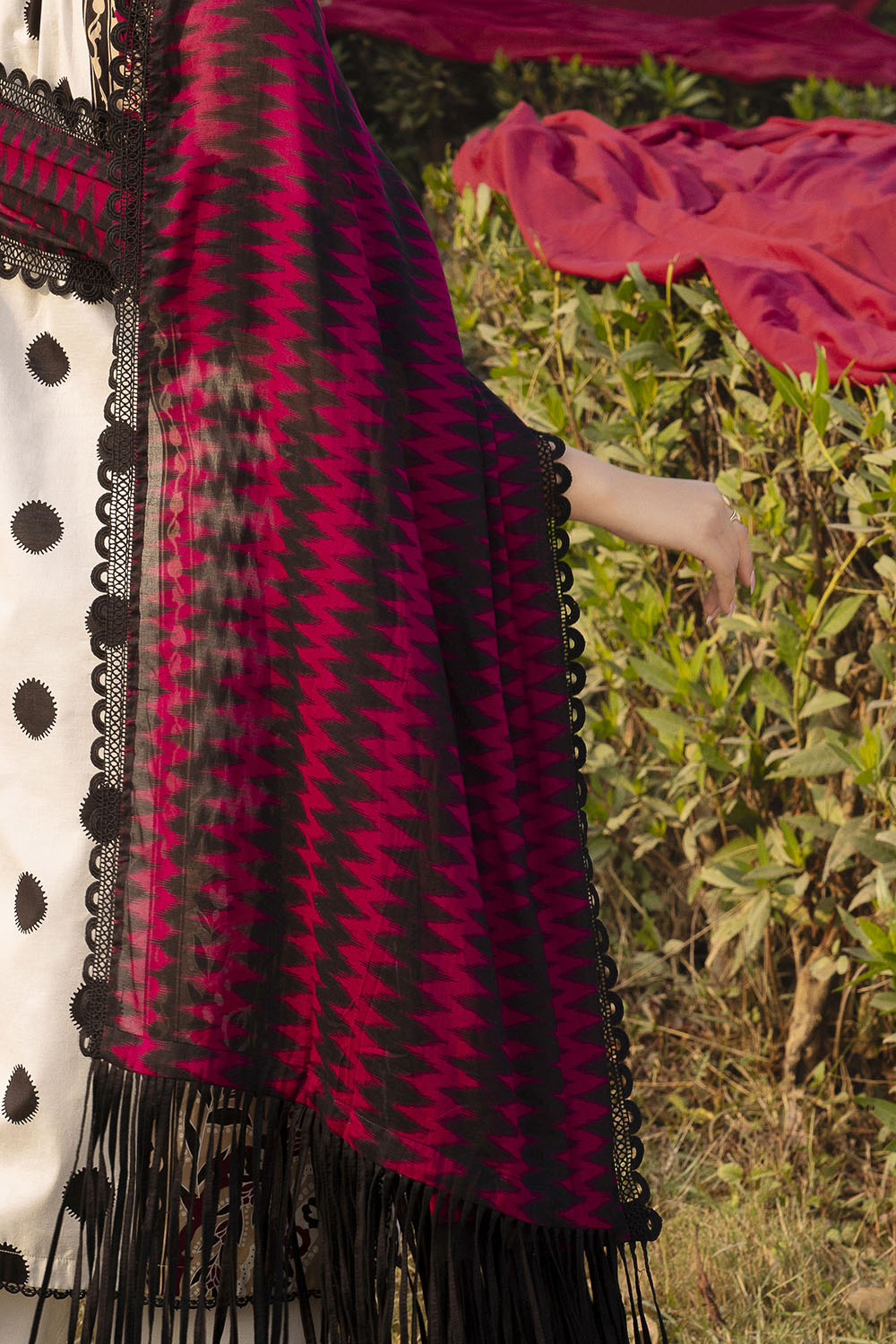 3 Piece Printed Lawn Suit with Crochet Lace