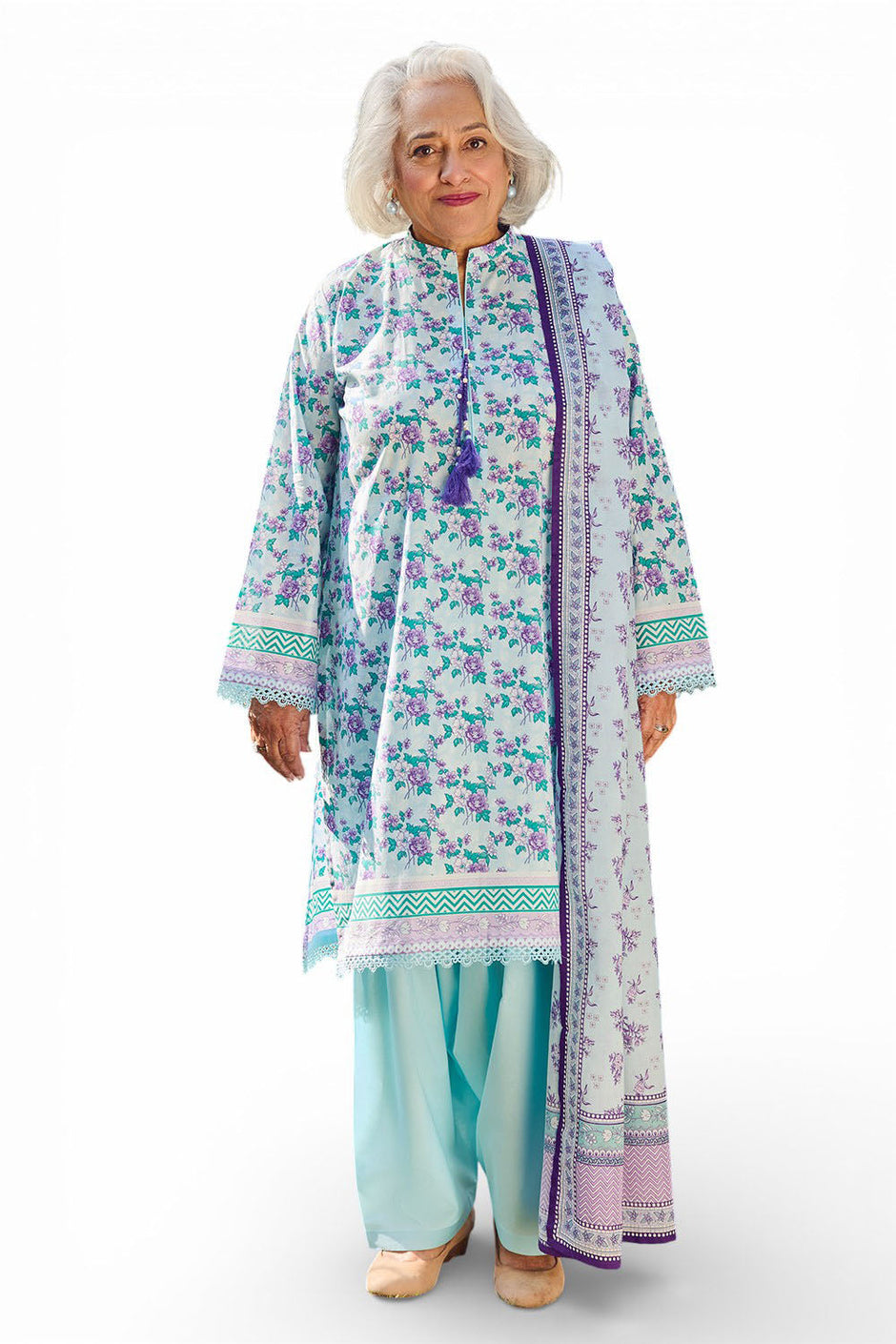 3 Piece Printed Lawn Suit with Dupatta