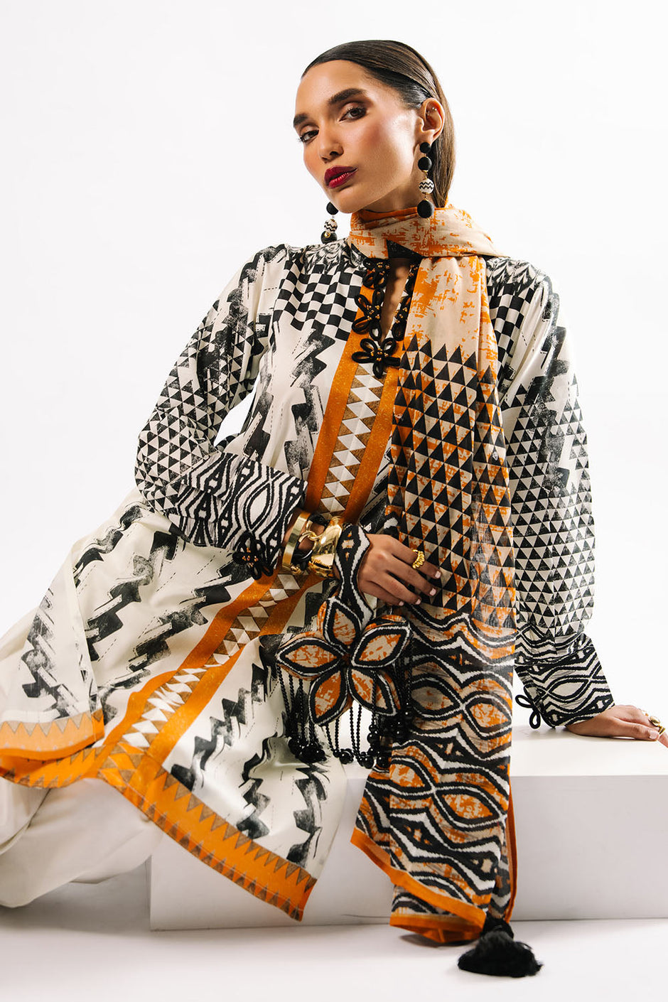 3 Piece Printed Lawn Suit with Dupatta
