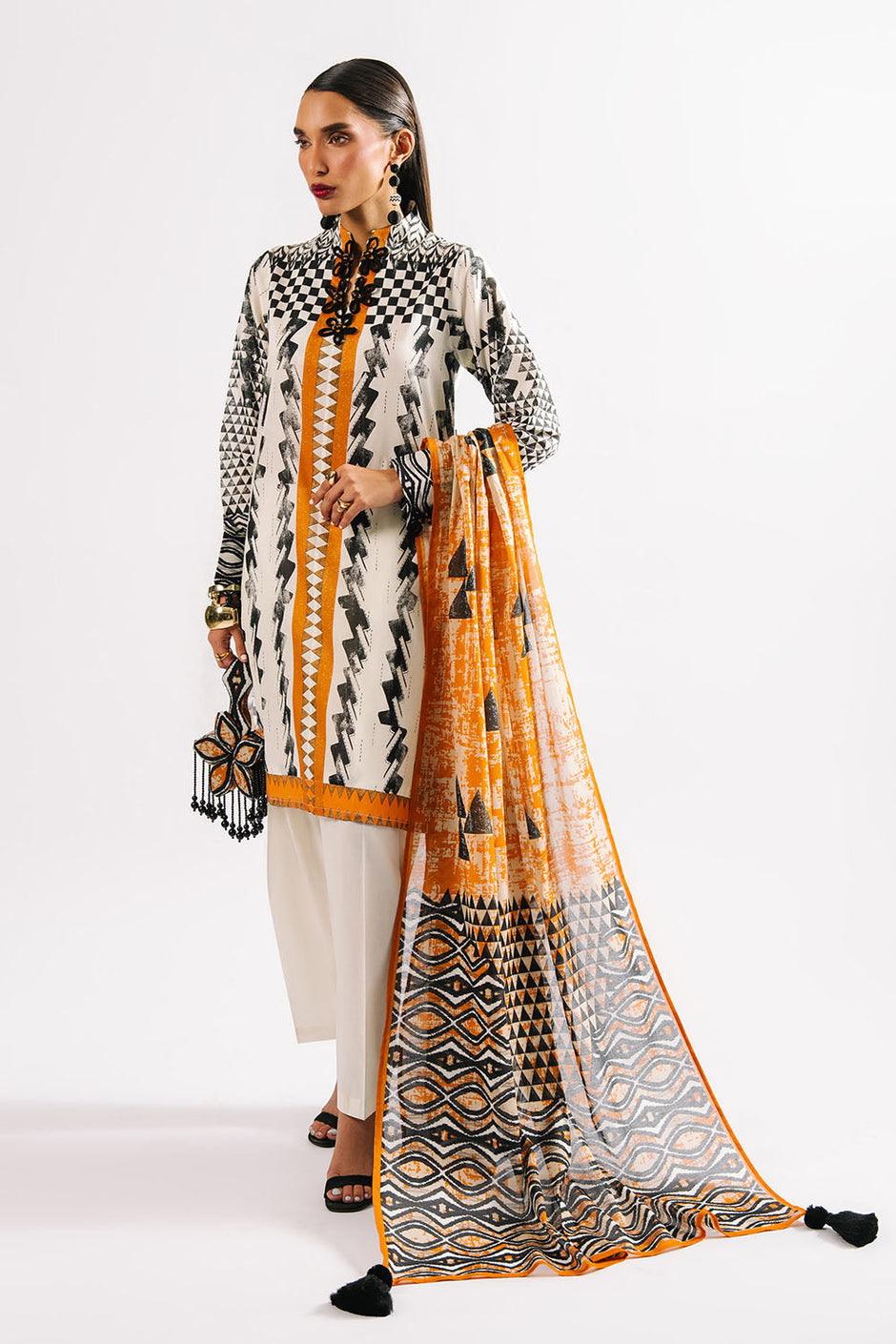 3 Piece Printed Lawn Suit with Dupatta