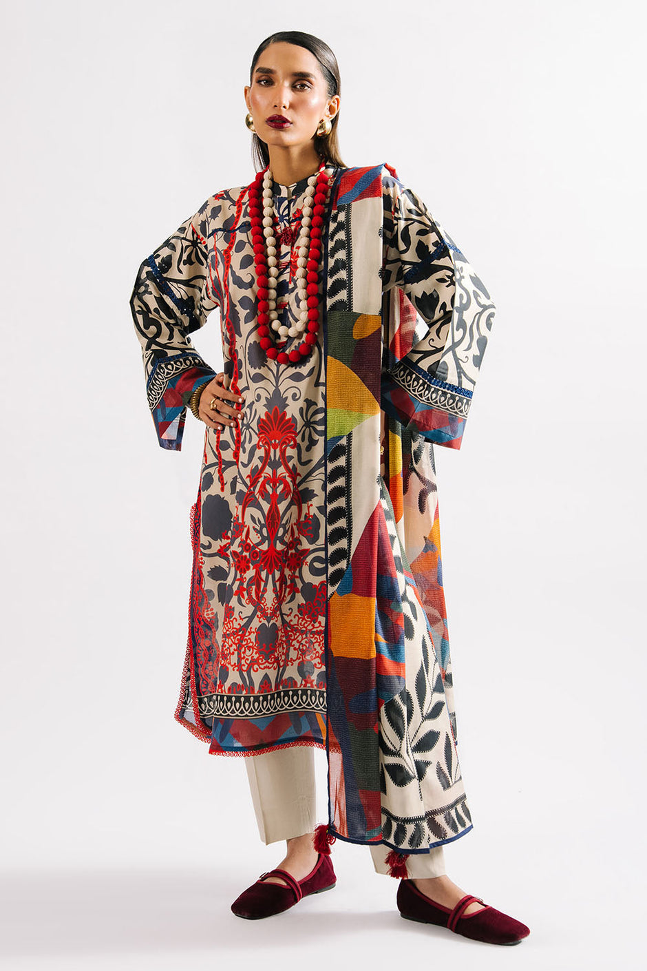 3 Piece Printed Lawn Suit with Dupatta