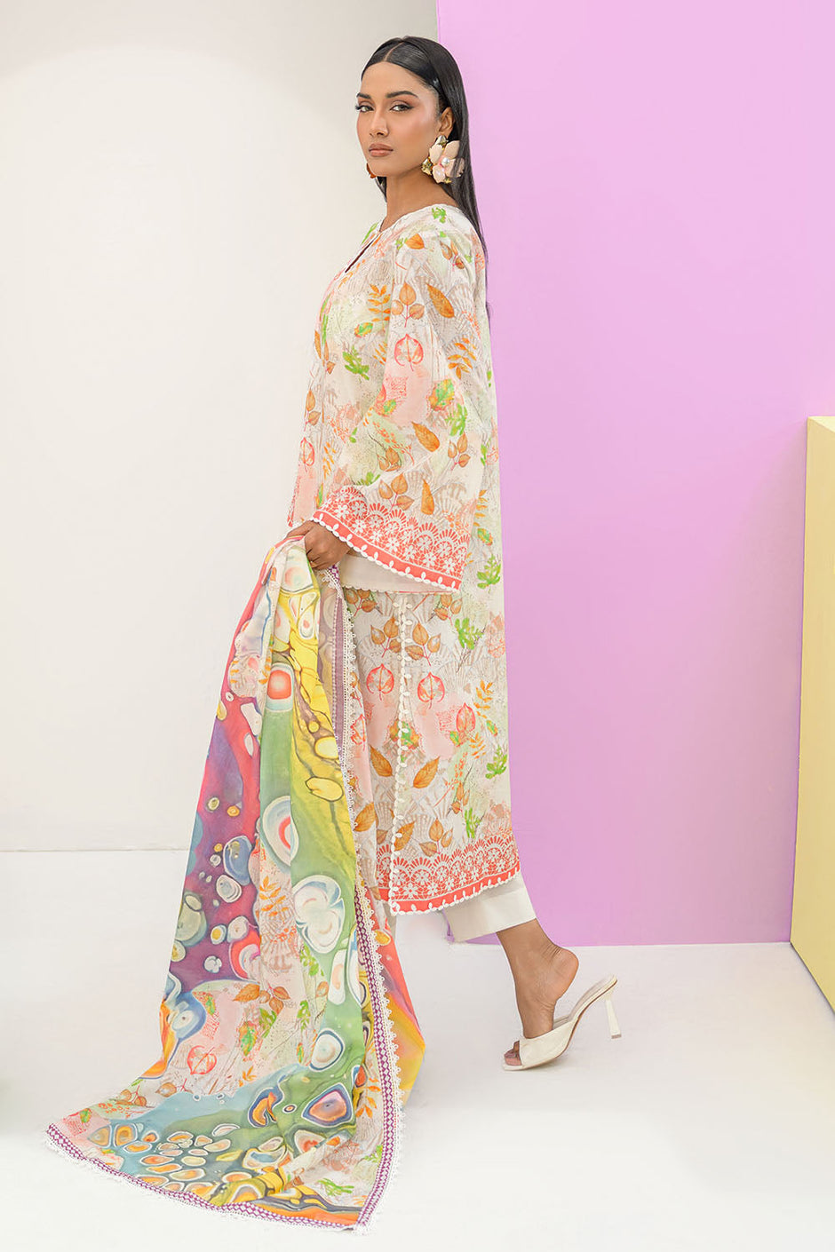 3 Piece Printed Lawn Suit and Dyed Trouser