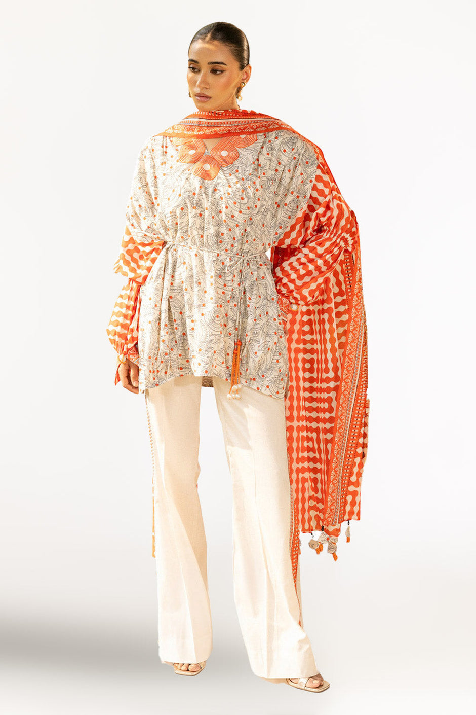 3 Piece Printed Lawn Suit with Embroidered Neckline