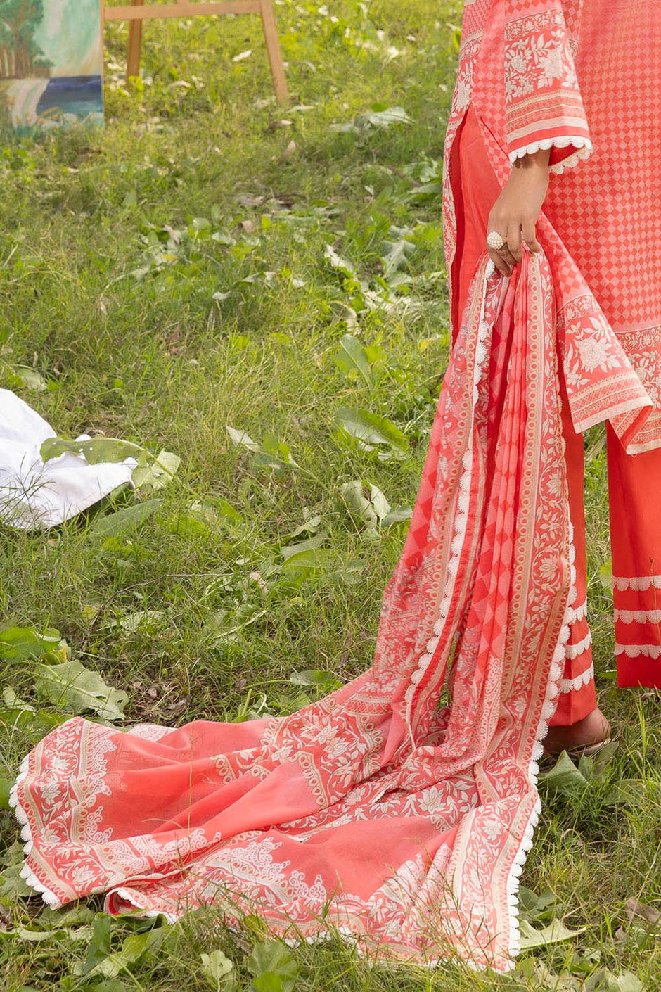 3 Piece Printed Lawn Suit with Embroidered Neckline