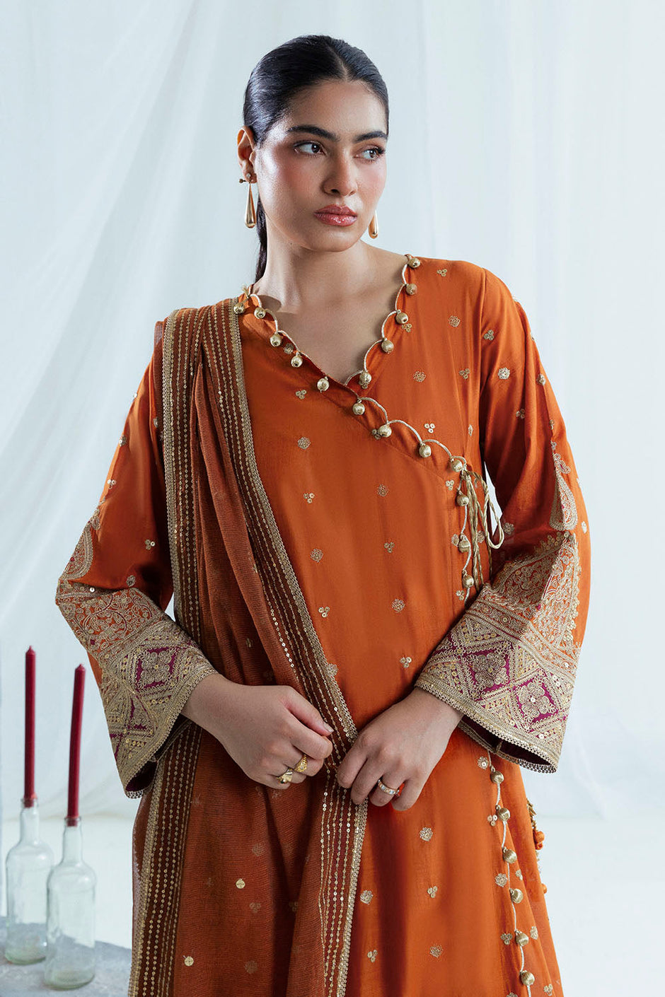 3 Piece Sequins Embroidered Lawn Suit with Cotton Net Dupatta