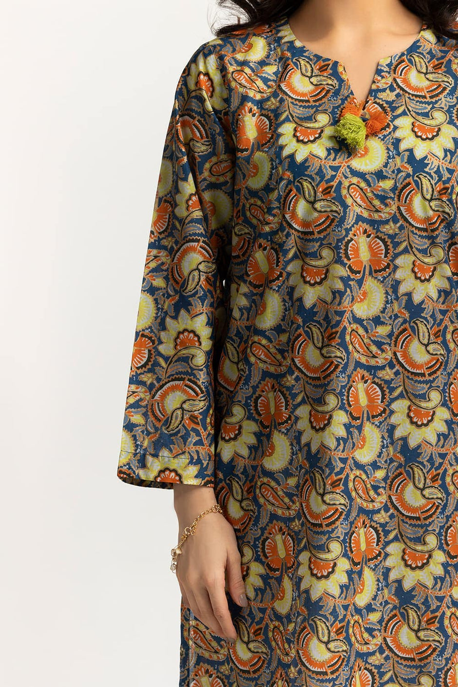 Lawn Gold Printed Shirt IUSTK-283