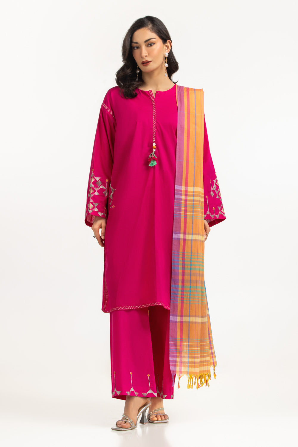 3PC Cambric Embroidered Suit