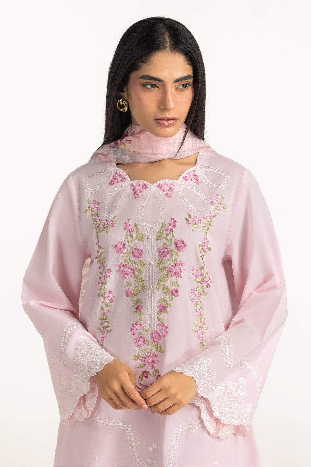 3PC Cambric Embroidered Suit