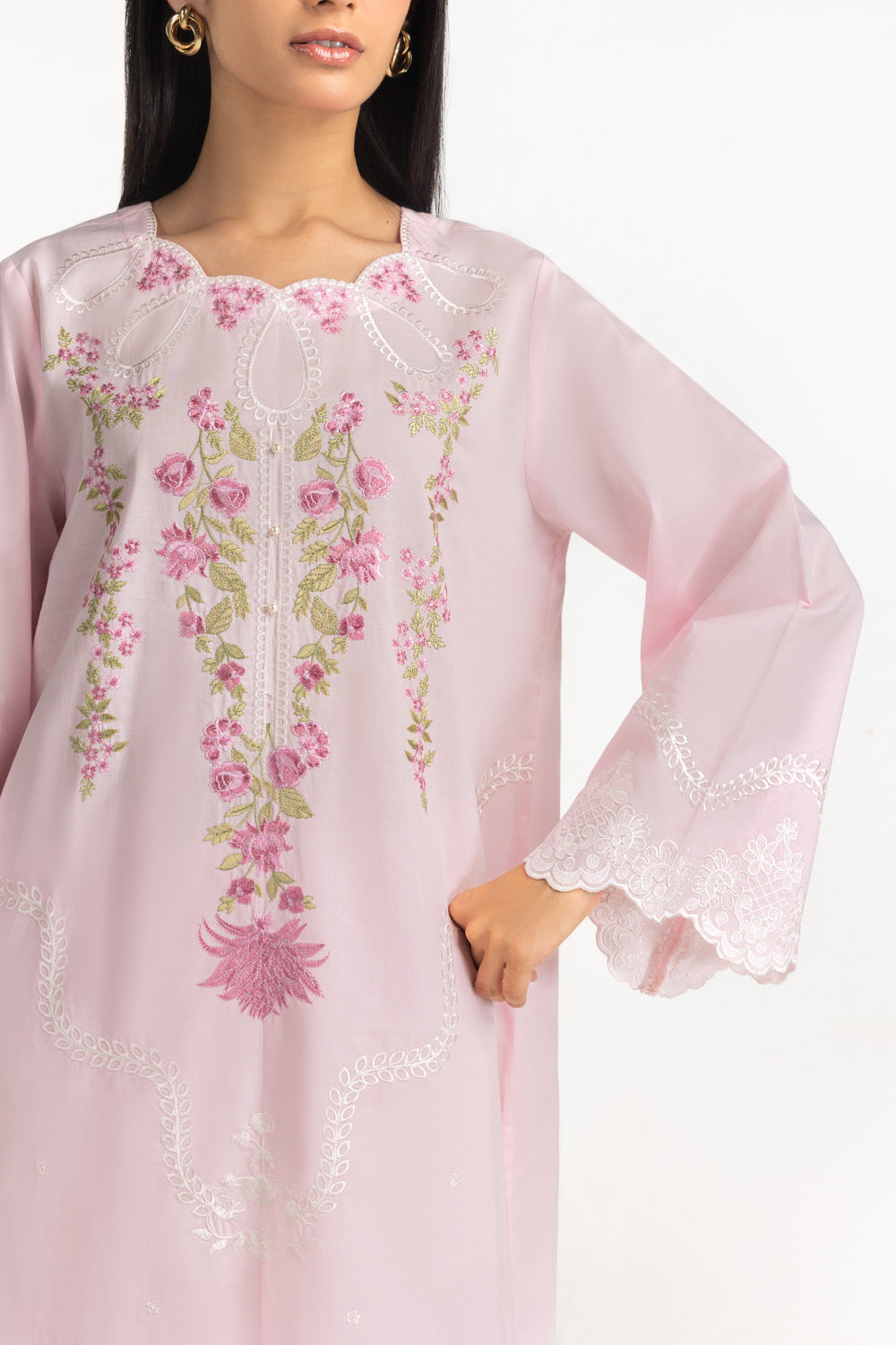 3PC Cambric Embroidered Suit