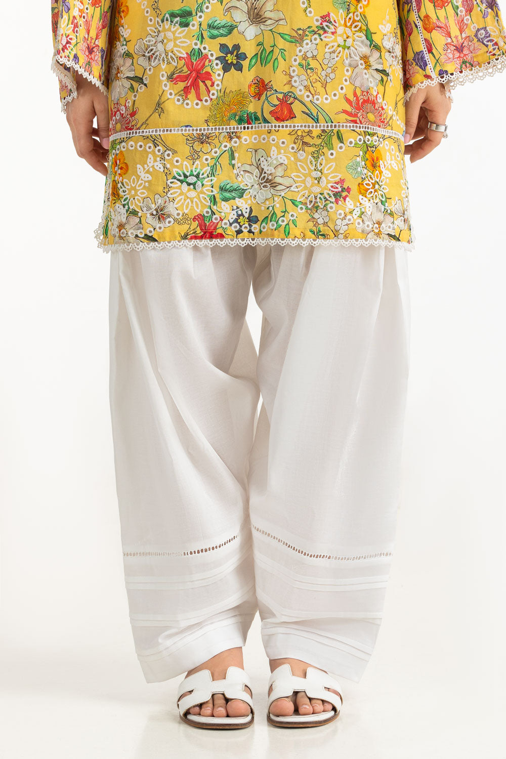 3PC Cambric Printed Suit With Embroidered