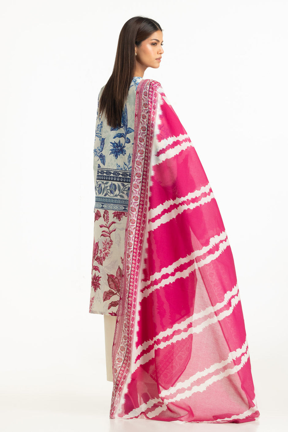 3PC Cross Hatch Printed Suit