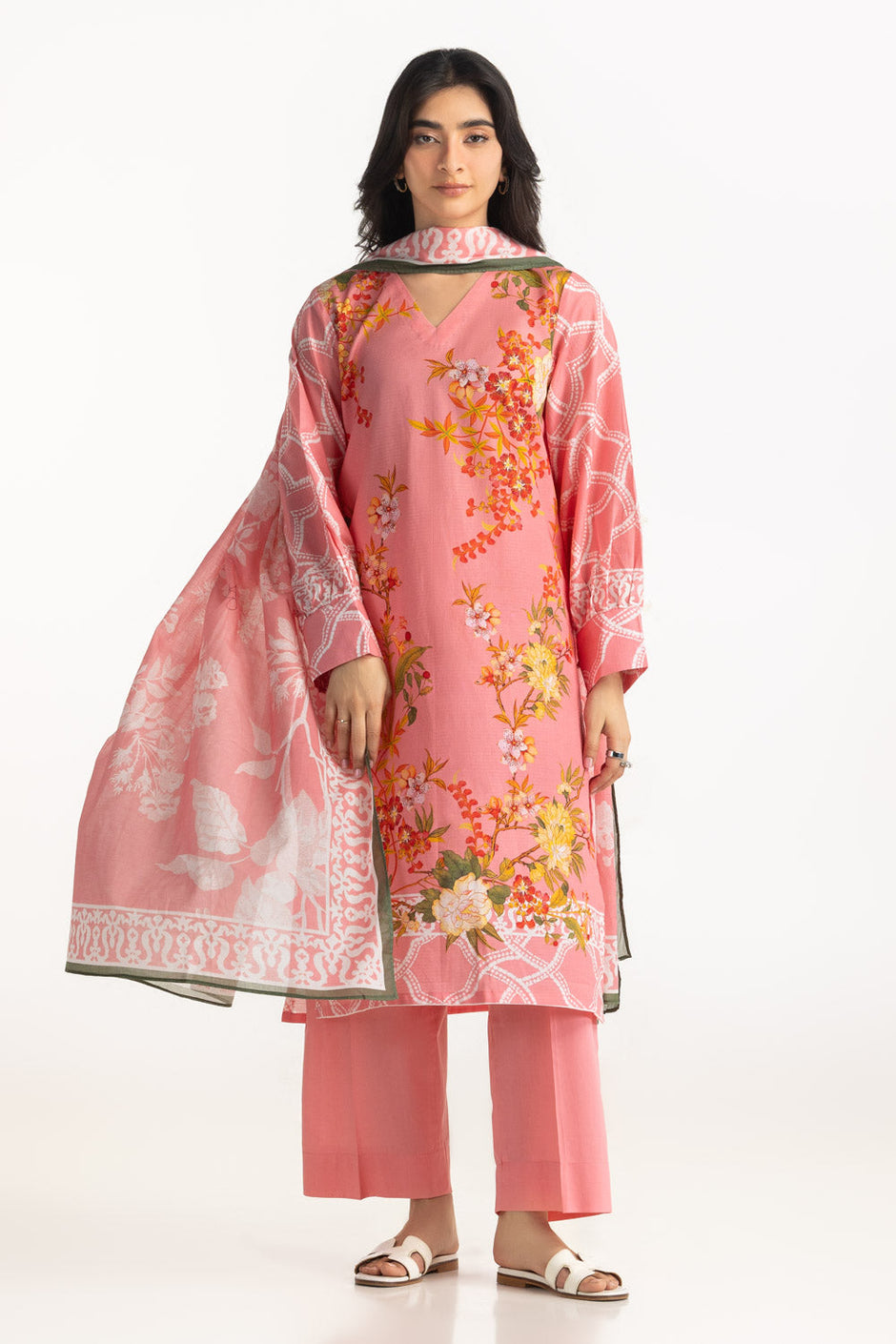 3PC Dobby Printed Suit