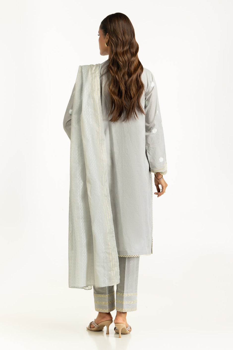 3PC Jacquard Suit With Embroidered