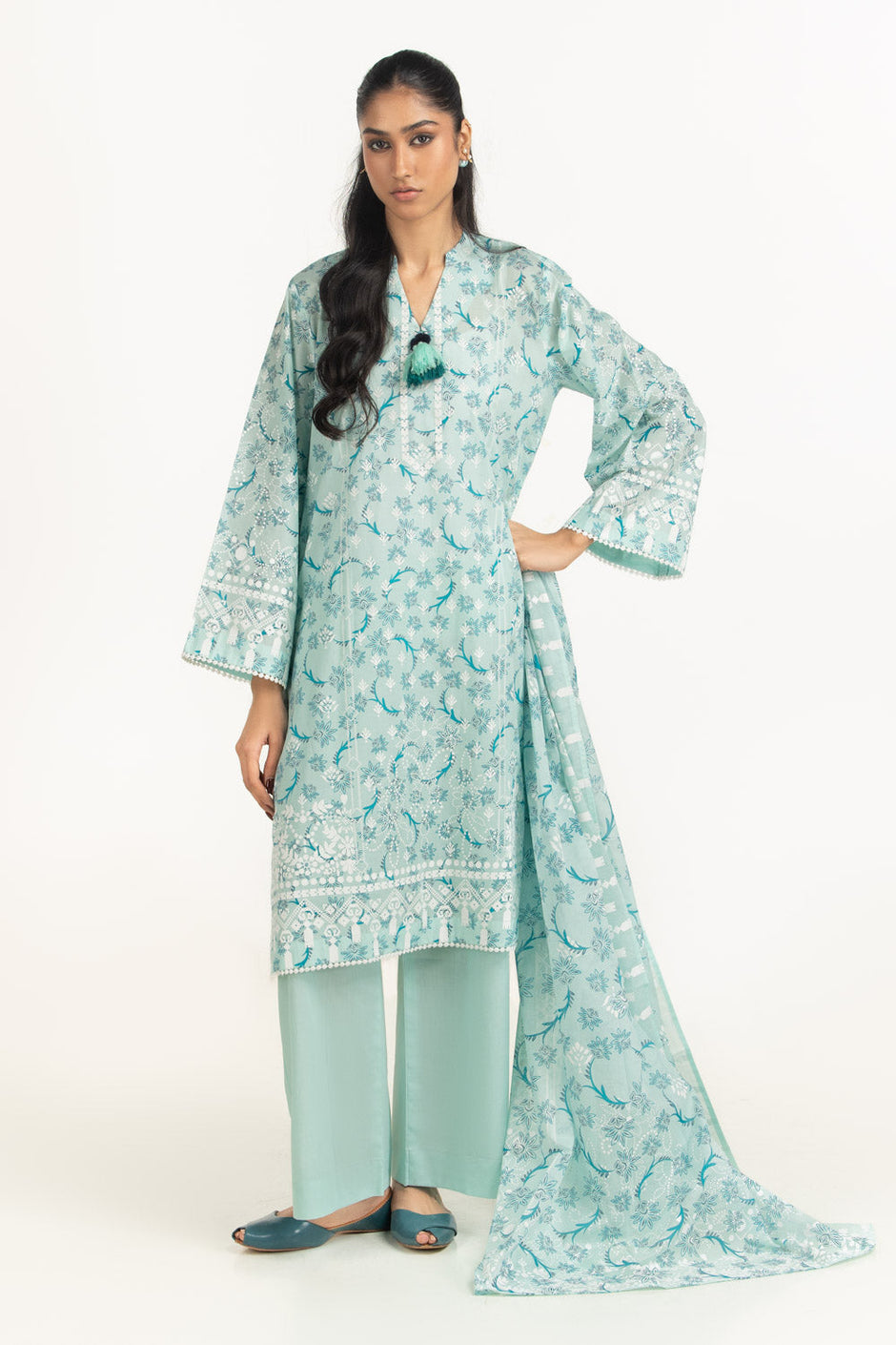 3PC Lawn Lacquer Printed Suit