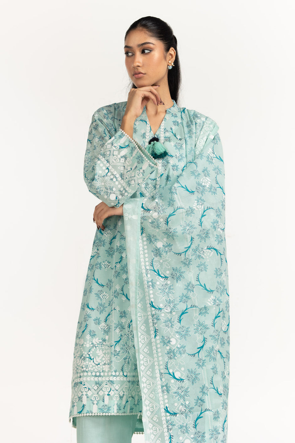 3PC Lawn Lacquer Printed Suit