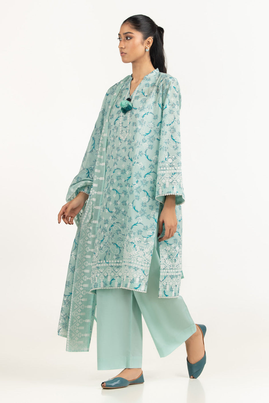 3PC Lawn Lacquer Printed Suit