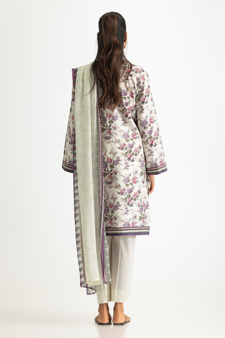 3PC Lawn Printed Suit With Embroidered