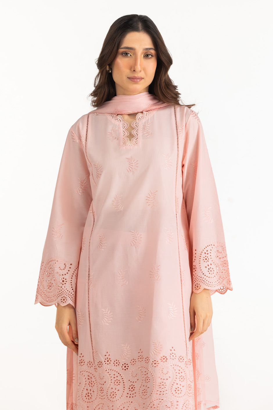 3PC Lawn Schiffli Embroidered Suit