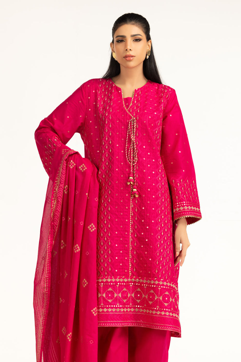 3PC Lawn Sequence Embroidered Suit