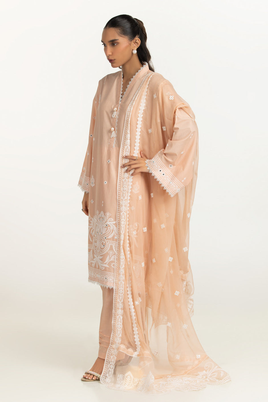 3PC Lawn Sequins Embroidered Suit