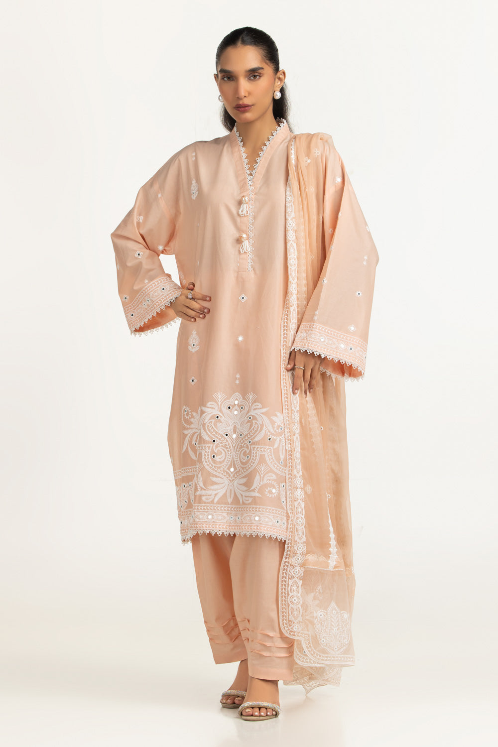 3PC Lawn Sequins Embroidered Suit