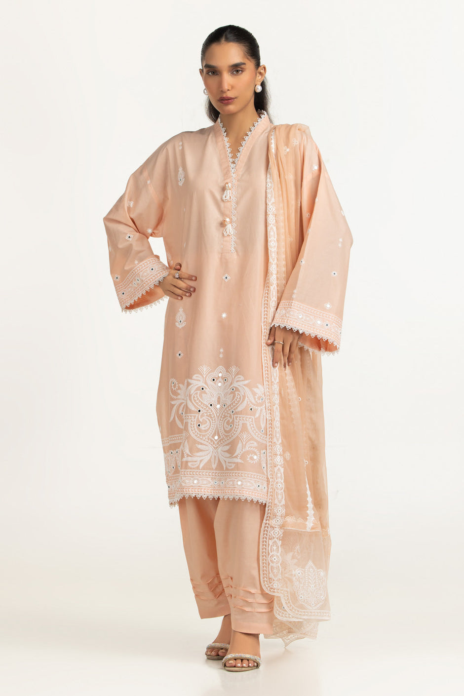 3PC Lawn Sequins Embroidered Suit