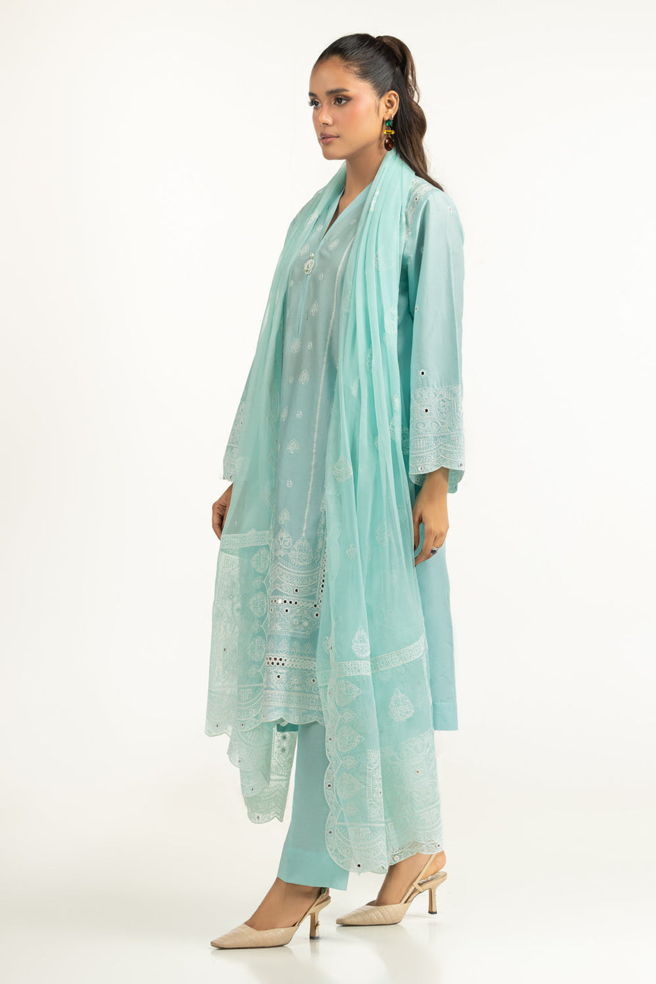 3PC Lawn Sequins Embroidered Suit