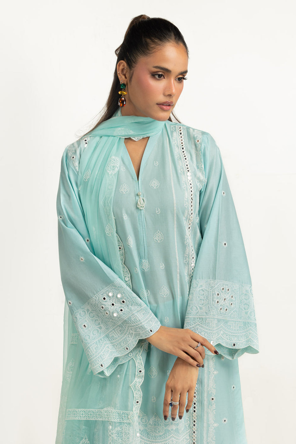 3PC Lawn Sequins Embroidered Suit