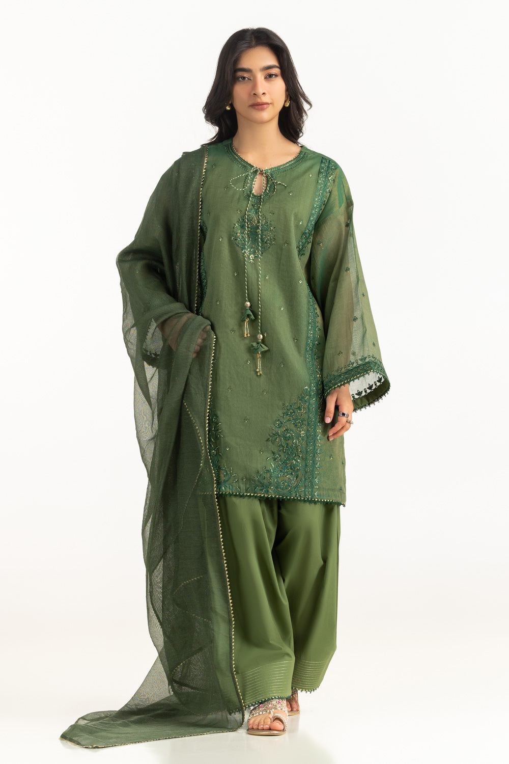 3PC Masoori Embroidered Suit