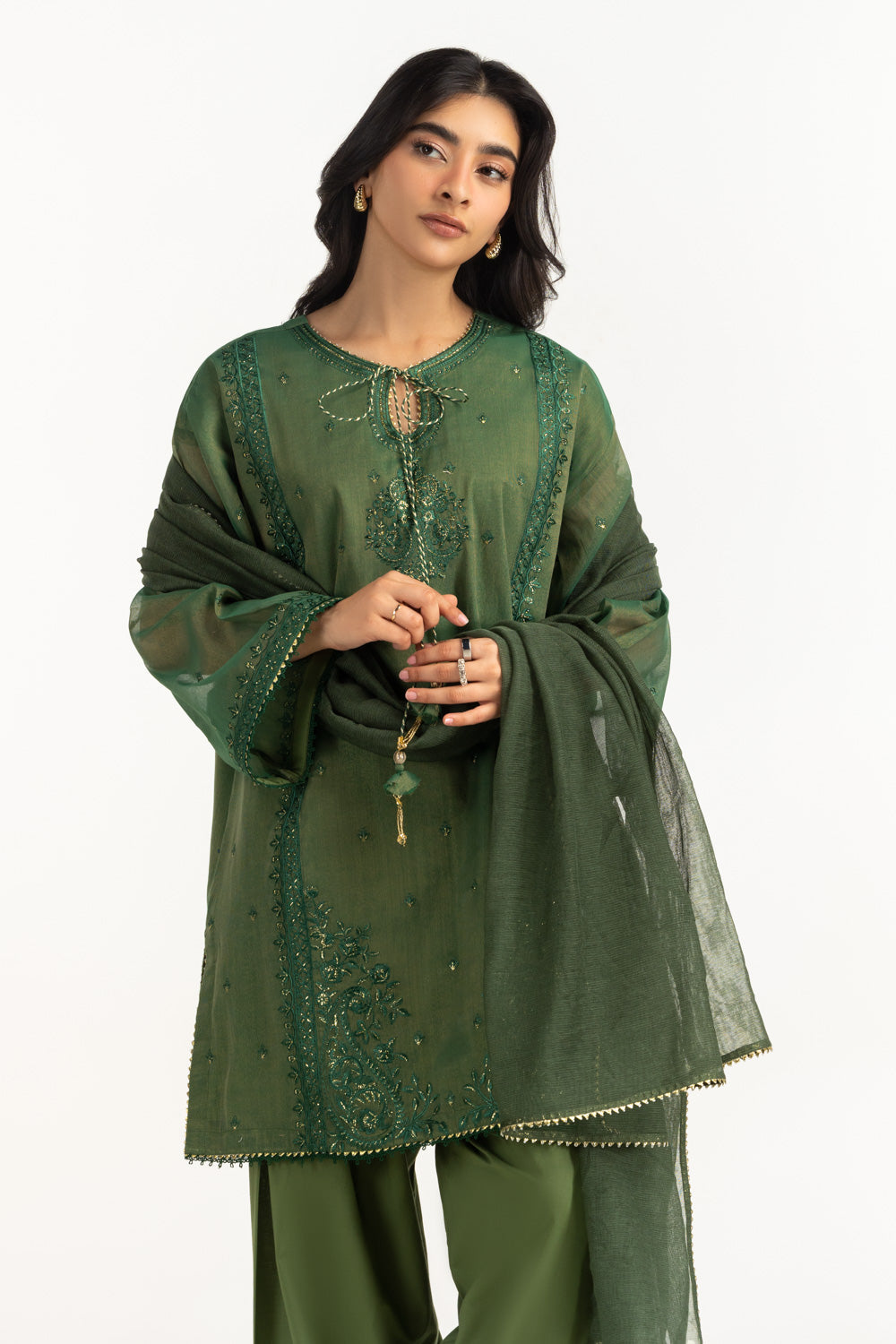 3PC Masoori Embroidered Suit
