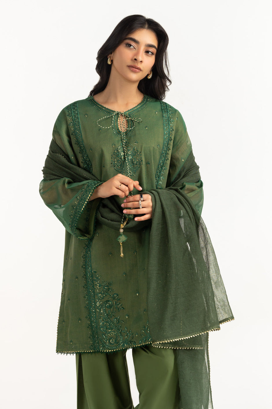 3PC Masoori Embroidered Suit