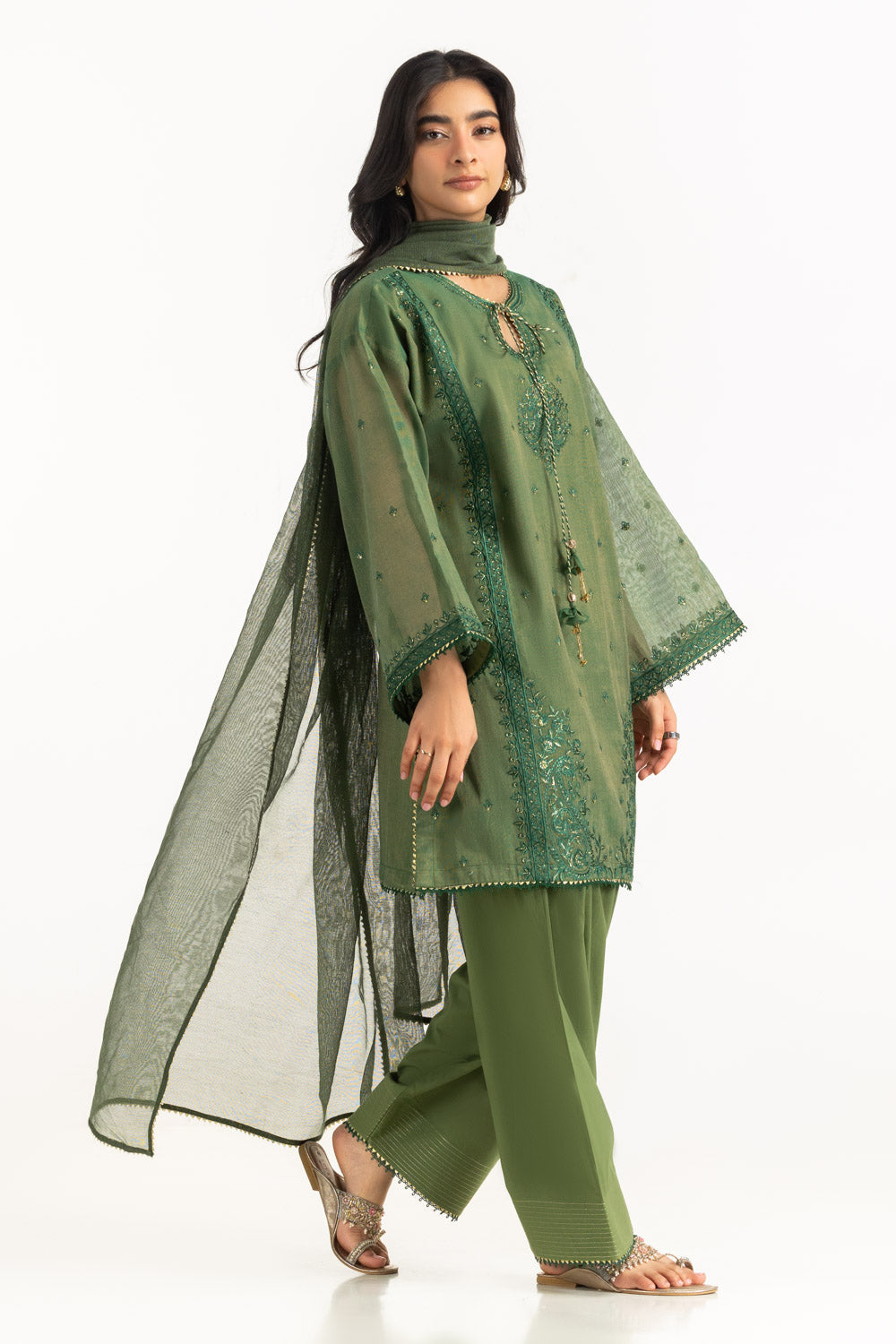 3PC Masoori Embroidered Suit
