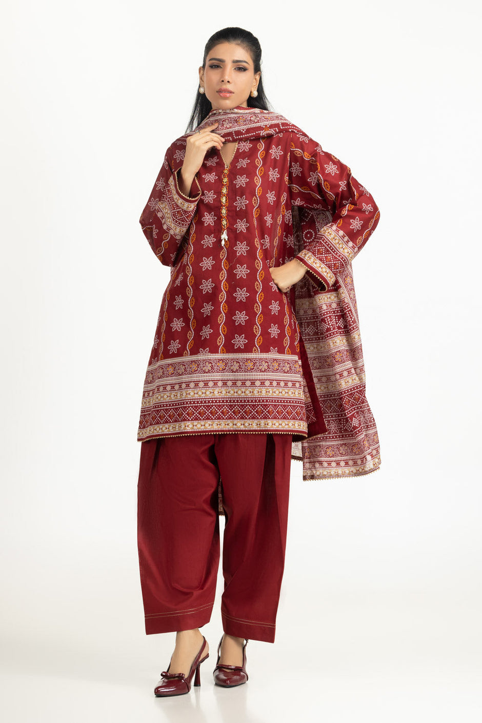 3PC Printed Lawn Suit