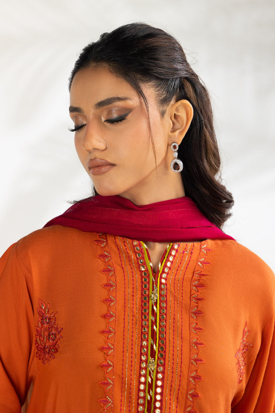 3PC Rawsilk Embroidered Suit