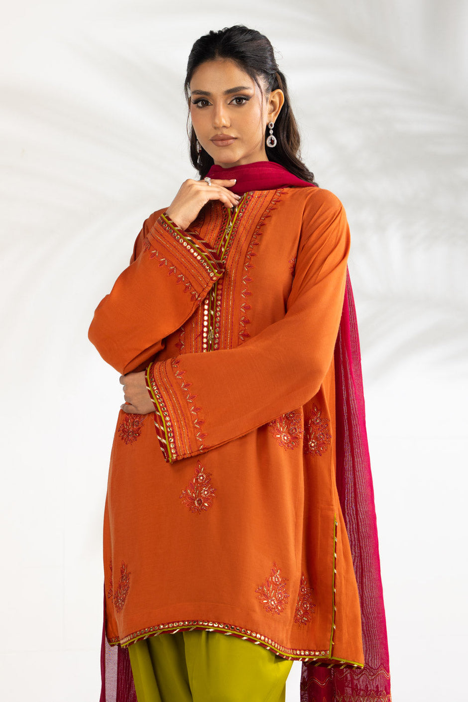 3PC Rawsilk Embroidered Suit