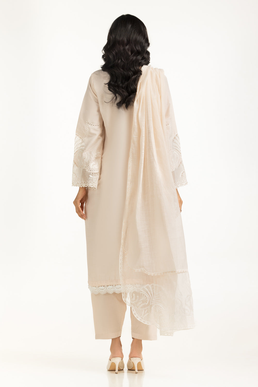 3PC Swiss Lawn Slub Embroidered Suit