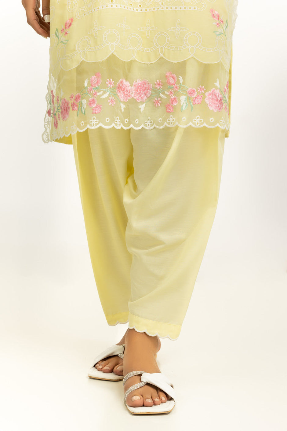 3PC Swiss Lawn Slub Embroidered Suit