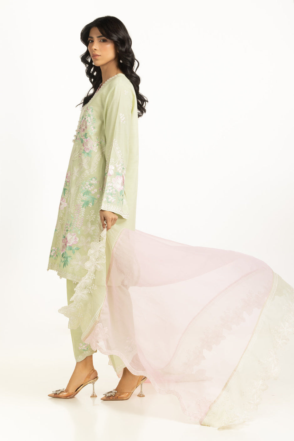 3PC Viscose Rawsilk Embroidered Suit